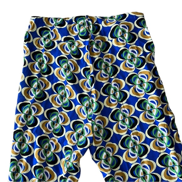 Zara Green & Blue Geometric Printed Flare High Waist Trousers - M - Picture 7 of 13